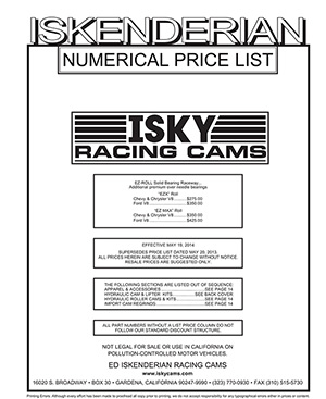 Isky Spring Chart