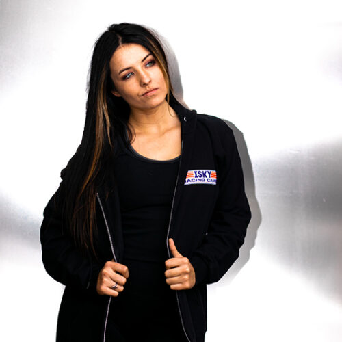 Isky Small Front, Large Back Logo Black Zip Hoodie