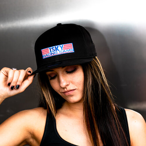 Black Embroidered Isky Logo Flatbill Hat